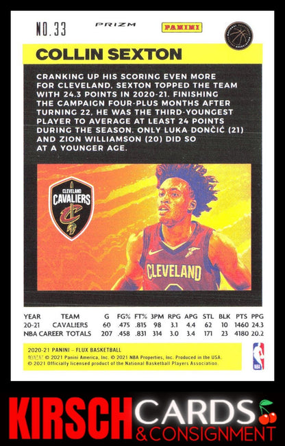 Collin Sexton 2020 2020-21 Panini Flux #33 Pulsar Cleveland Cavaliers