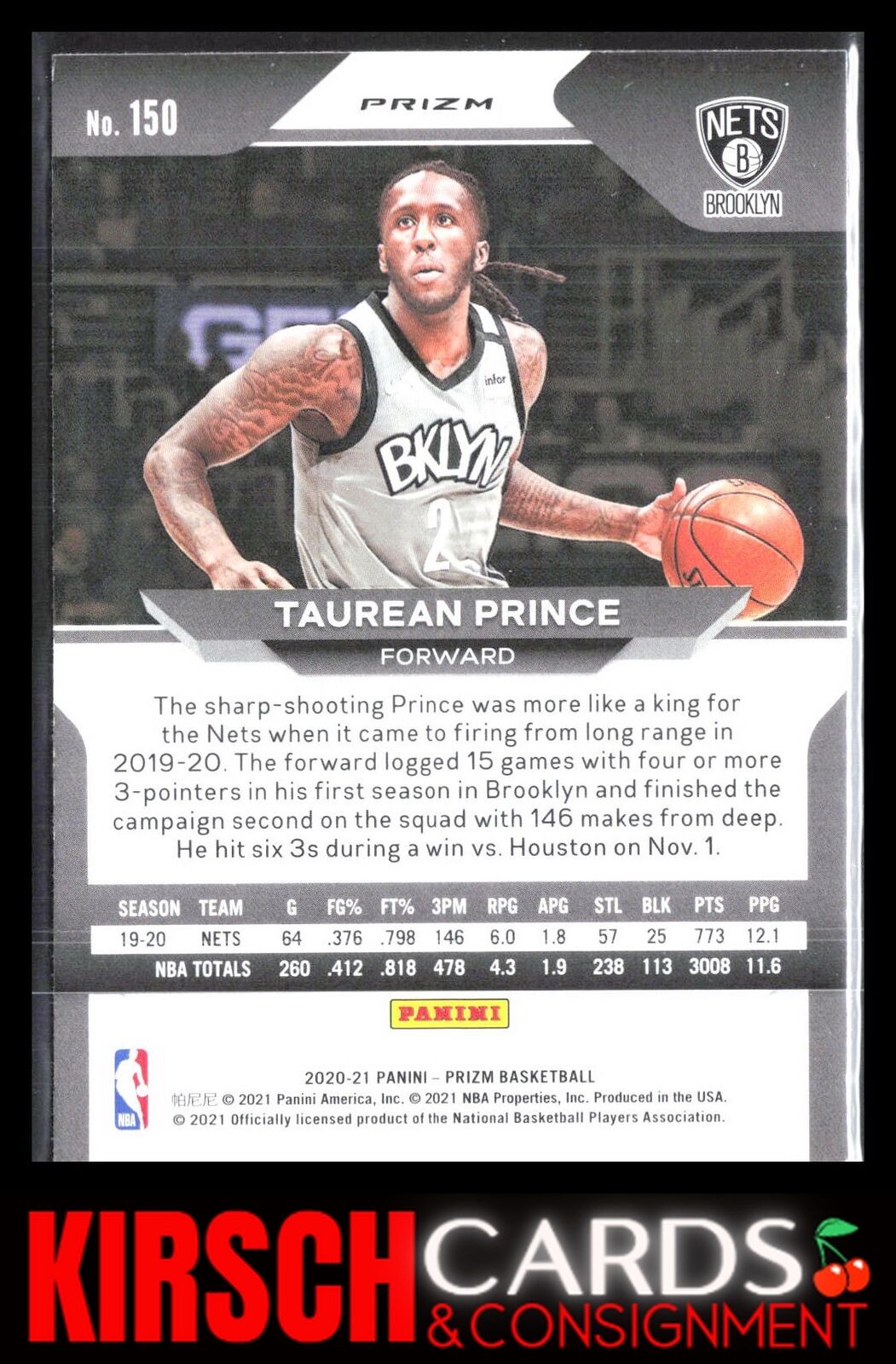 Taurean Prince 2020 2020-21 Panini Prizm #150 Silver Prizms Brooklyn Nets