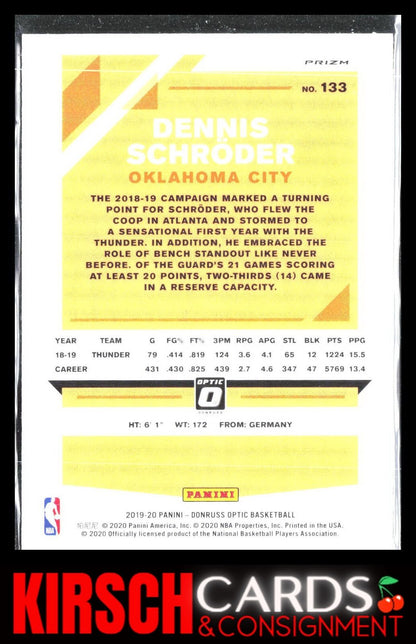 Dennis Schroder 2019 2019-20 Donruss Optic #133 Blue Velocity