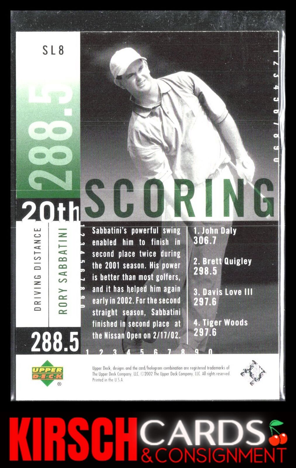 Rory Sabbatini 2002 Upper Deck Scoring Stat Leaders #SL8