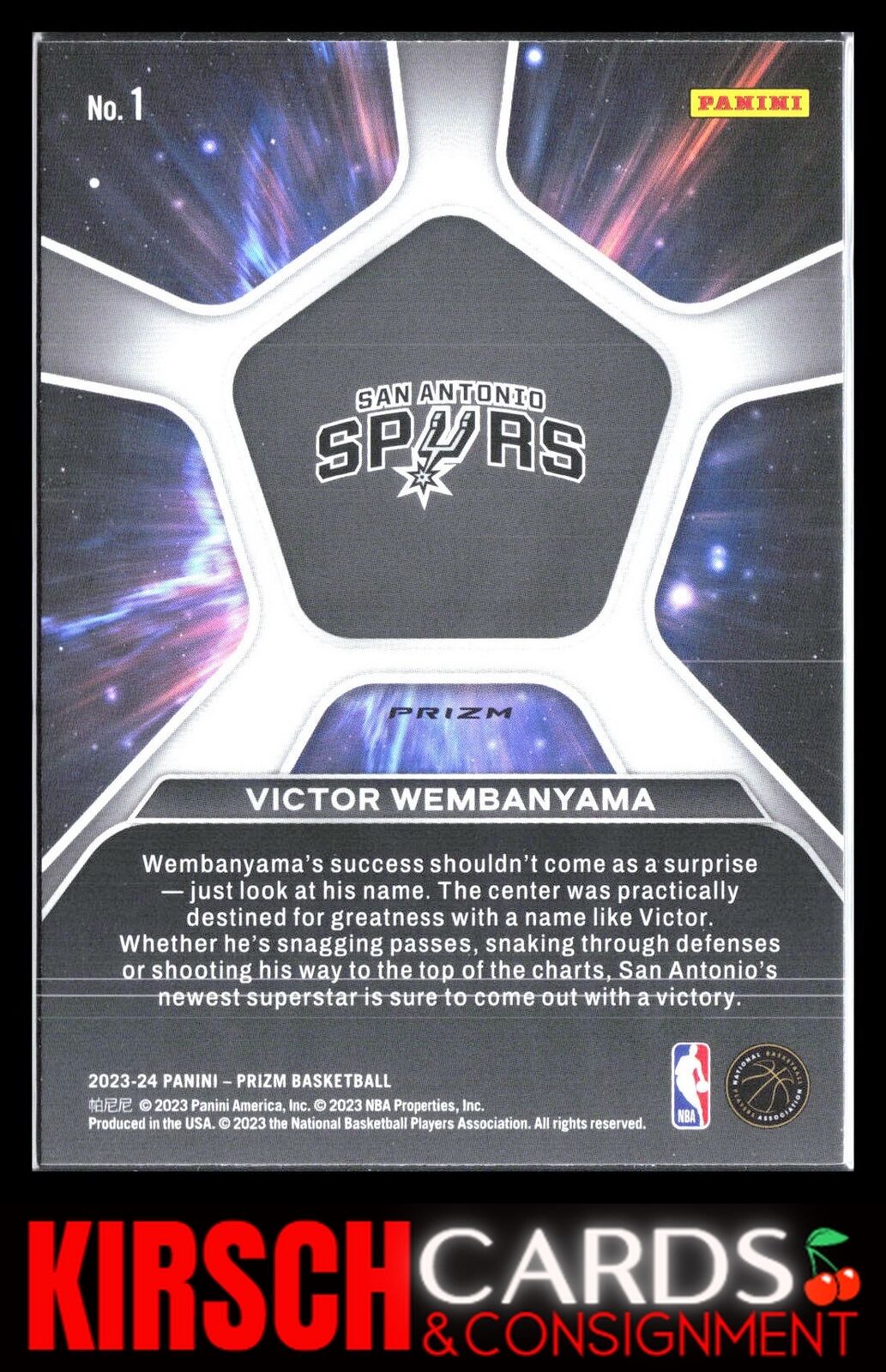 Victor Wembanyama 2023 2023-24 Panini Prizm #1 Deep Space Prizms Silver Spurs