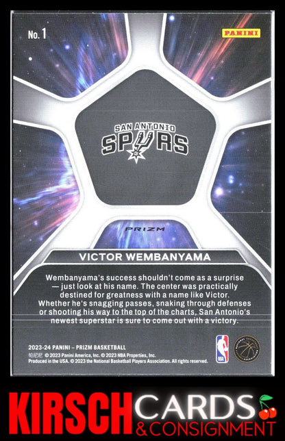 Victor Wembanyama 2023 2023-24 Panini Prizm #1 Deep Space Prizms Silver Spurs