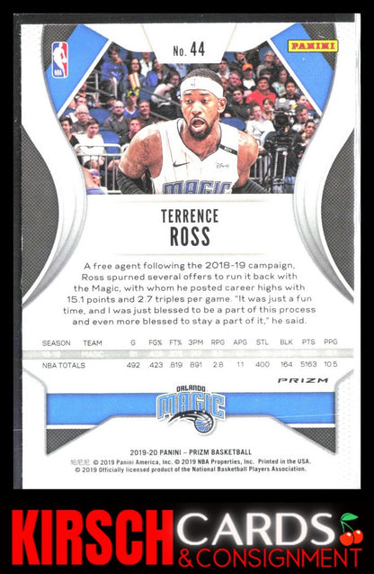 Terrence Ross 2019 2019-20 Panini Prizm #44 Prizms Silver Orlando Magic