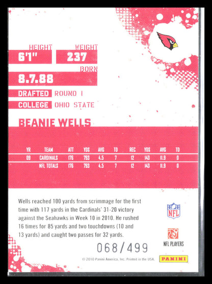 Beanie Wells 2010 Score #3    Arizona Cardinals