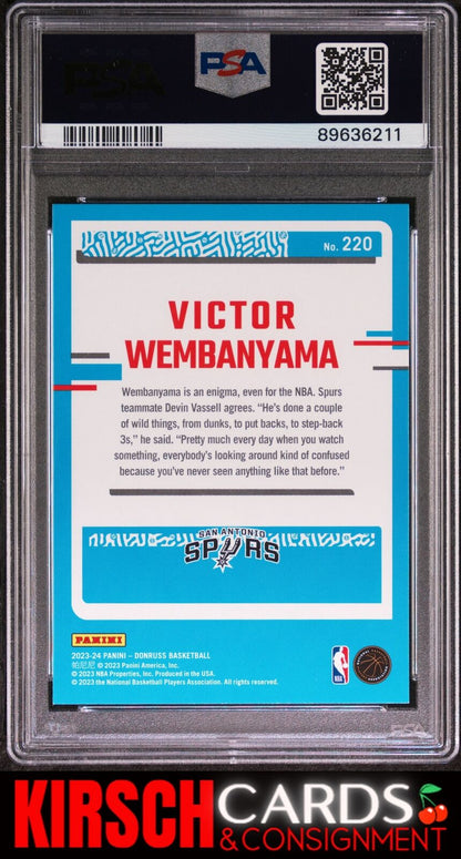 Victor Wembanyama 2023 Panini Donruss #220 PSA 10 Spurs