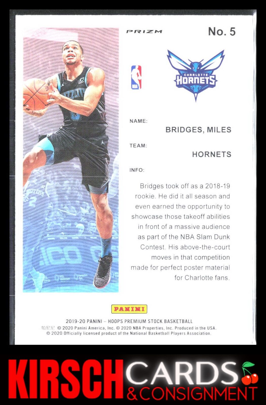 Miles Bridges 2019 2019-20 Hoops #5 Frequent Flyers Holo Charlotte Hornets