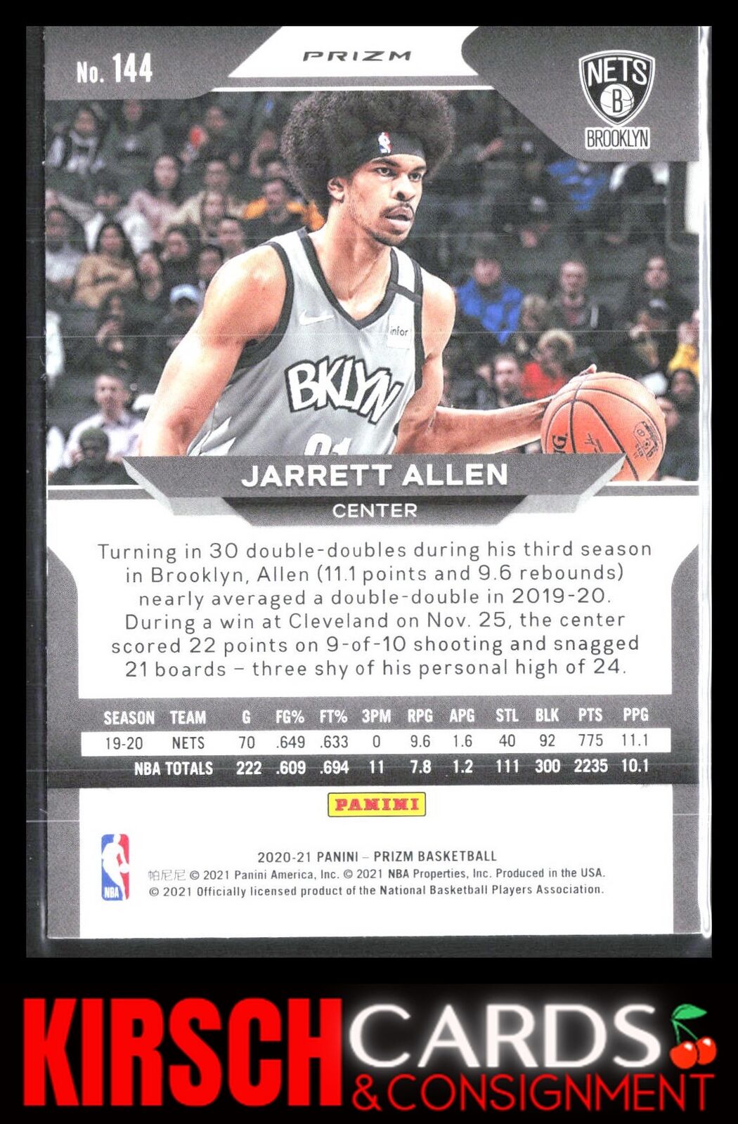 Jarrett Allen 2020 2020-21 Panini Prizm #144 Red, White and Blue Prizms