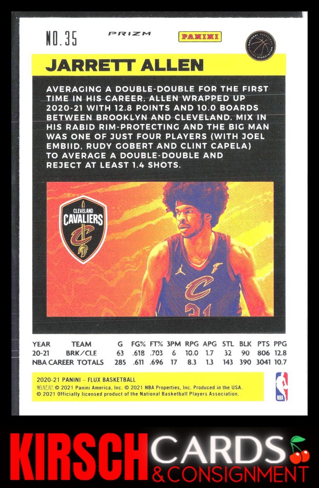 Jarrett Allen 2020 2020-21 Panini Flux #35 Pulsar Cleveland Cavaliers