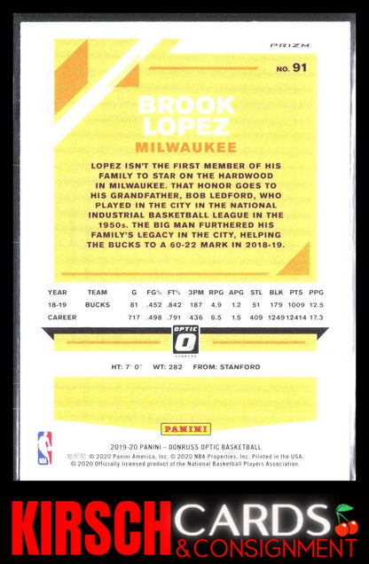 Brook Lopez 2019 2019-20 Donruss Optic #91 Fanatics Factory Set (Silver Wave)