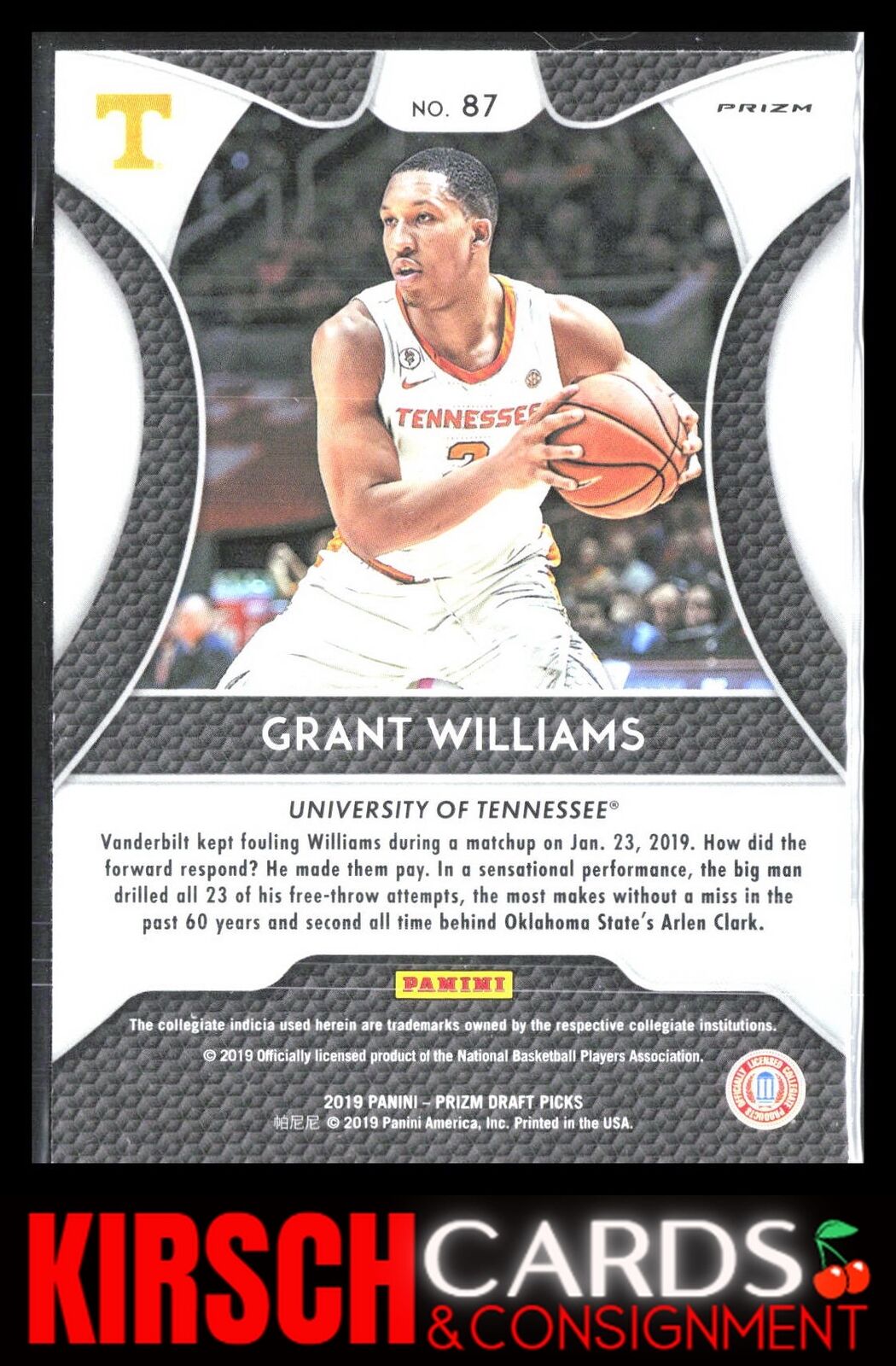 Grant Williams 2019 2019 Panini Prizm Draft Picks #87 Prizms Red