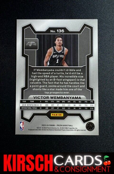 Victor Wembanyama 2023-24 Panini Prizm #136 San Antonio Spurs