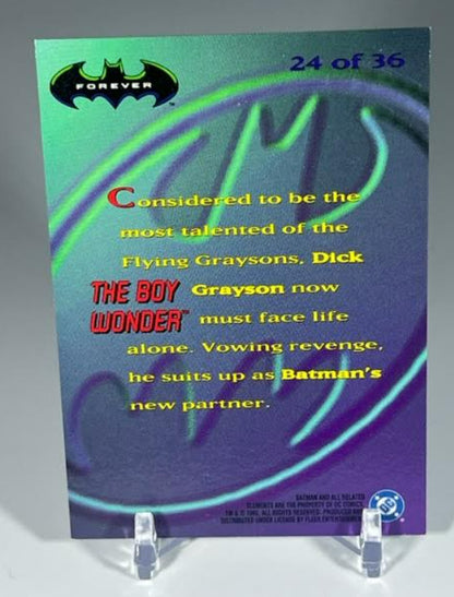 1995 Fleer Ultra Hologram Batman Forever Insert Card The Boy Wonder #24