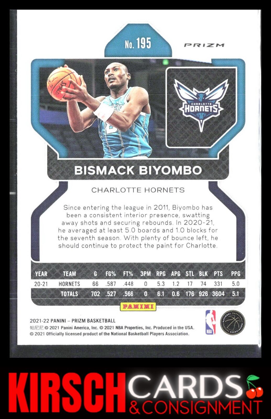 Bismack Biyombo 2021-22 Panini Prizm #195 Red White and Blue