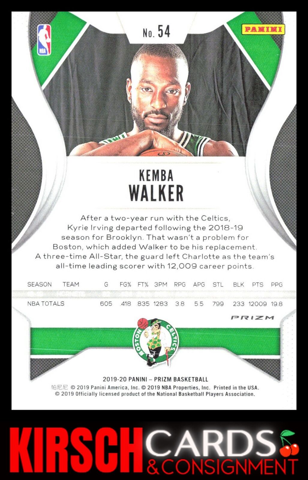 Kemba Walker 2019 2019-20 Panini Prizm #54 Prizms Green Boston Celtics