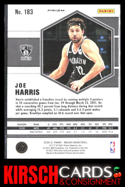 Joe Harris 2020 2020-21 Panini Mosaic #183 Mosaic Reactive Orange Brooklyn Nets