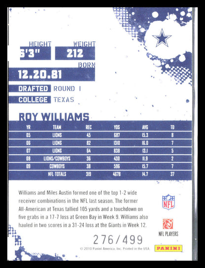 Roy Williams 2010 Score #82    Dallas Cowboys