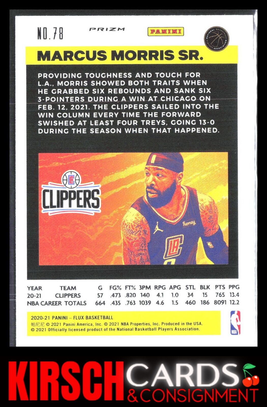 Marcus Morris Sr. 2020 2020-21 Panini Flux #78 Pulsar Los Angeles Clippers