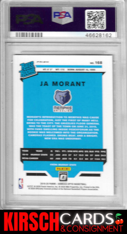 Ja Morant 2019-20 Donruss Optic #168 Purple Shock RC PSA 10 Memphis Grizzlies