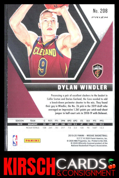 Dylan Windler 2019 2019-20 Panini Mosaic #208 Camo Pink Cleveland Cavaliers