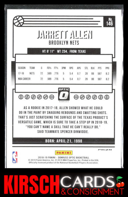 Jarrett Allen 2018 2018-19 Donruss Optic #146 Fast Break Holo Brooklyn Nets