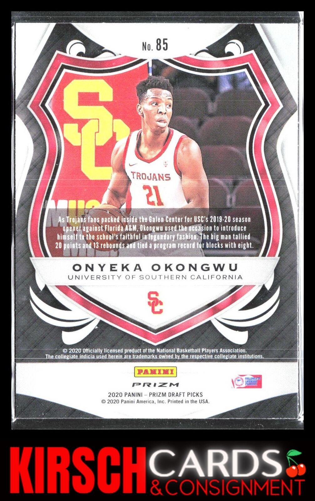 Onyeka Okongwu 2020 2020 Panini Prizm Draft Picks Collegiate #85 Fast Break