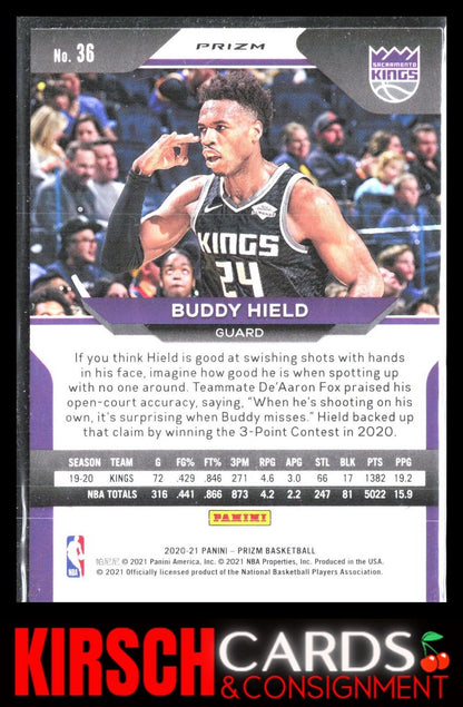 Buddy Hield 2020 2020-21 Panini Prizm #36 Silver Prizms Sacramento Kings