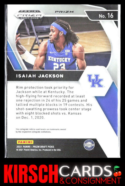 Isaiah Jackson 2021 2021 Panini Prizm Draft Picks #16 Red White Blue Kentucky