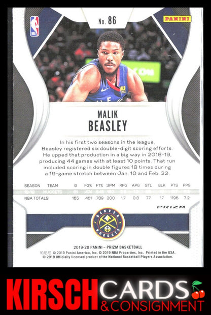 Malik Beasley 2019 2019-20 Panini Prizm #86 Prizms Silver Denver Nuggets