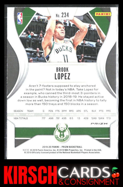 Brook Lopez 2019 2019-20 Panini Prizm #234 Prizms Silver Milwaukee Bucks