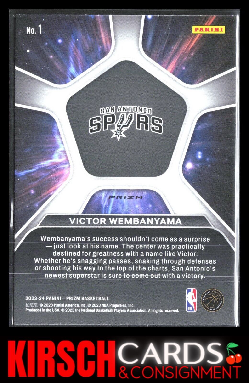 Victor Wembanyama 2023 2023-24 Panini Prizm #1 Deep Space Prizms Silver