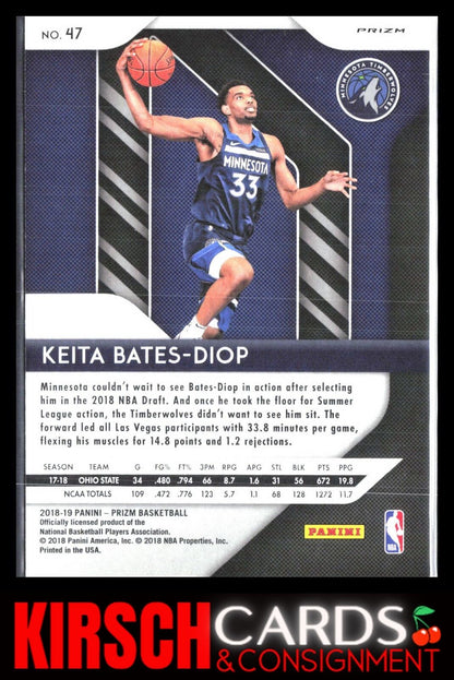 Keita Bates-Diop 2018 2018-19 Panini Prizm #47 Prizms Silver Minnesota