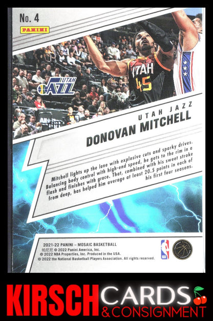 Donovan Mitchell 2021-22 Panini Mosaic #4 Thunder Lane Utah Jazz