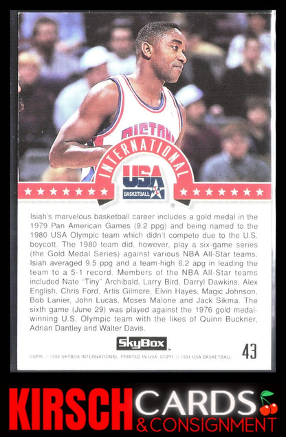 Isiah Thomas 1994 SkyBox USA #43 Gold USA