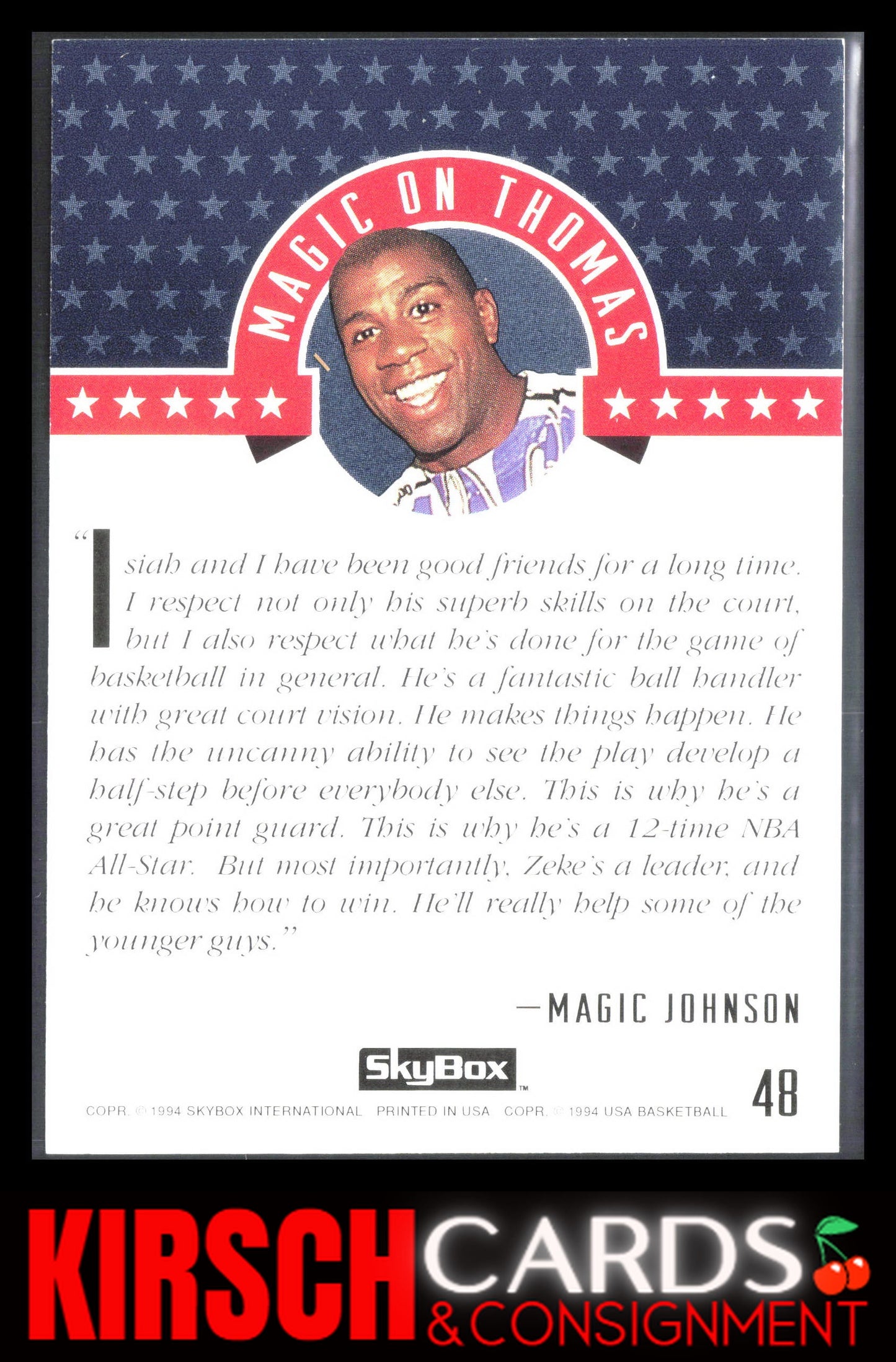 Isiah Thomas 1994 SkyBox USA #48 USA