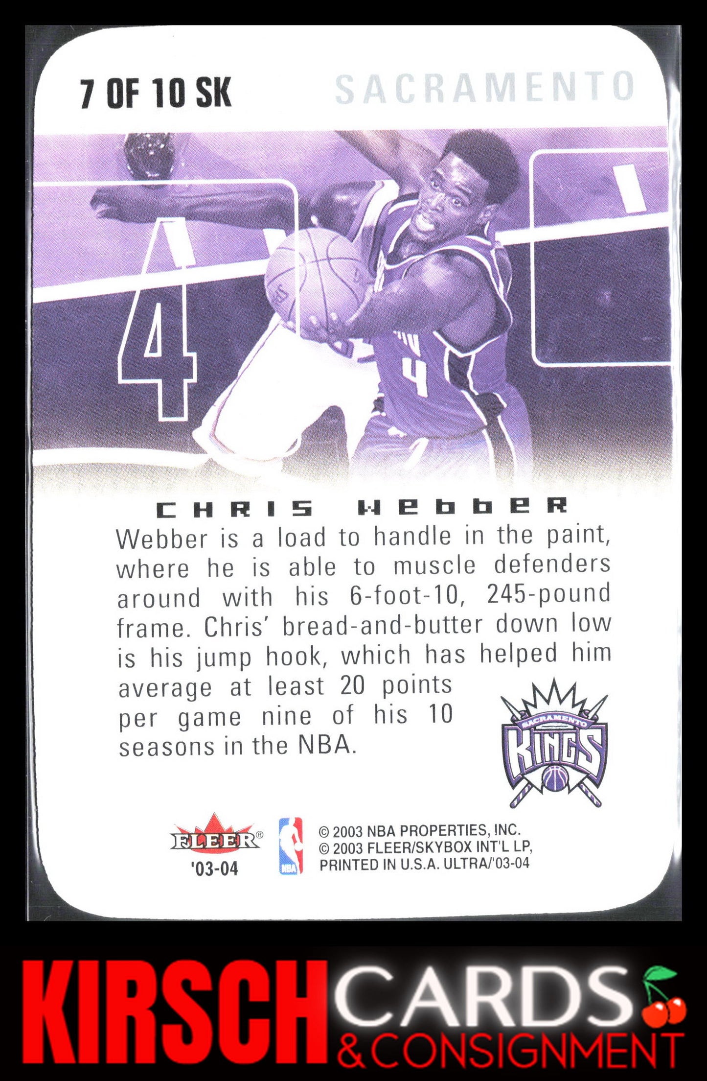 Chris Webber 2003-04 Ultra #7 SK Scoring Kings Sacramento Kings