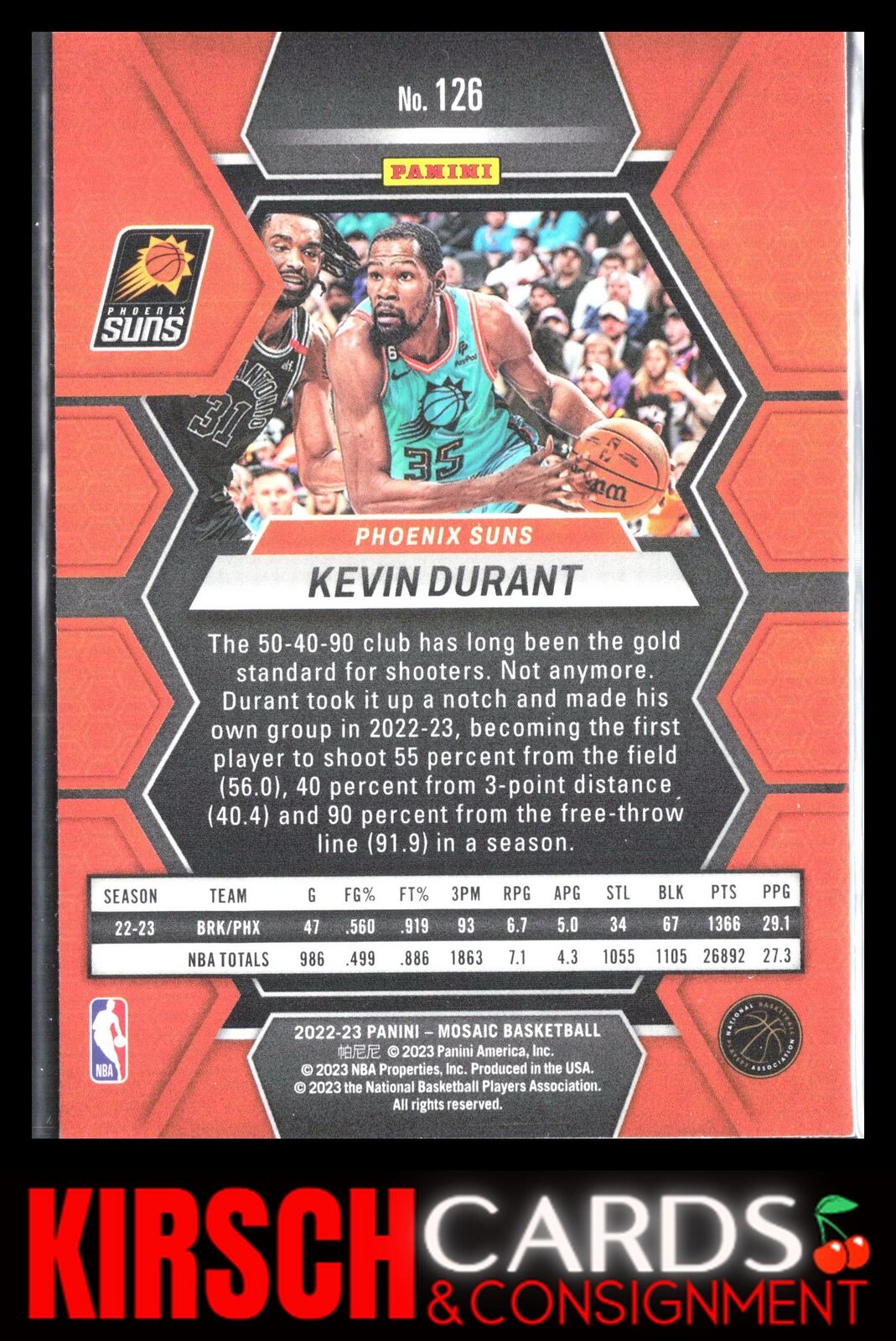 Kevin Durant 2022-23 Panini Mosaic #126 Phoenix Suns