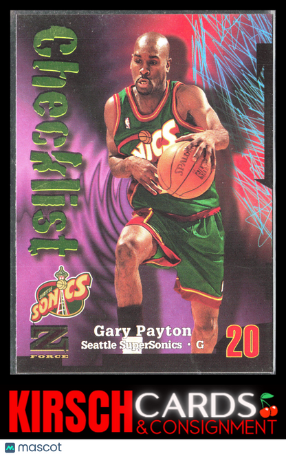 Gary Payton 1997-98 SkyBox Z-Force #210 Seattle SuperSonics