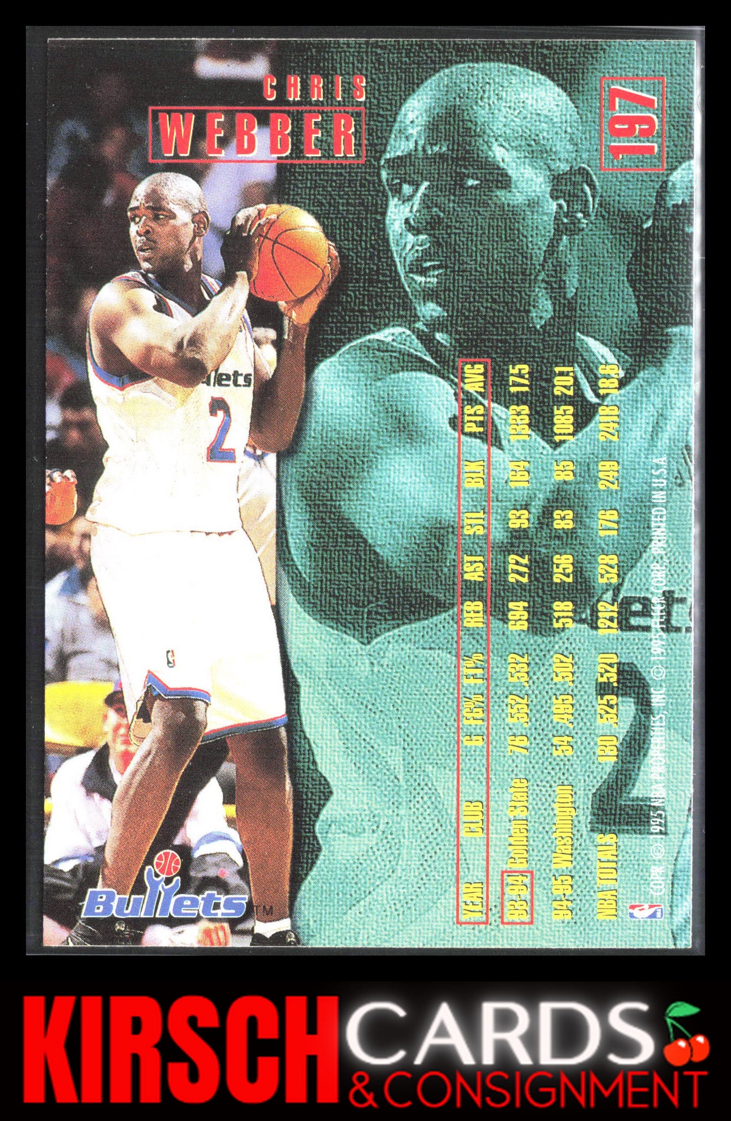 Chris Webber 1995-96 Fleer #197 Washington Bullets