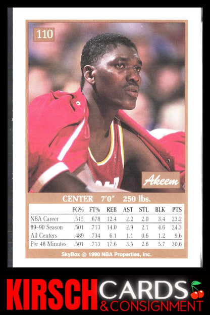 Akeem Olajuwon 1990-91 SkyBox #110 Houston Rockets