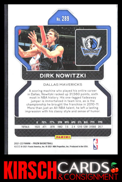 Dirk Nowitzki 2021-22 Panini Prizm #289 Dallas Mavericks