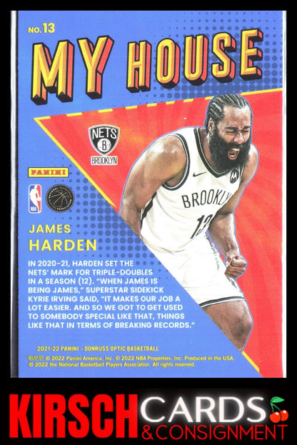 James Harden 2021-22 Donruss Optic #13 My House Brooklyn Nets