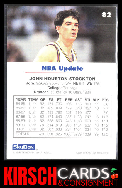 John Stockton 1992 SkyBox USA #82 USA