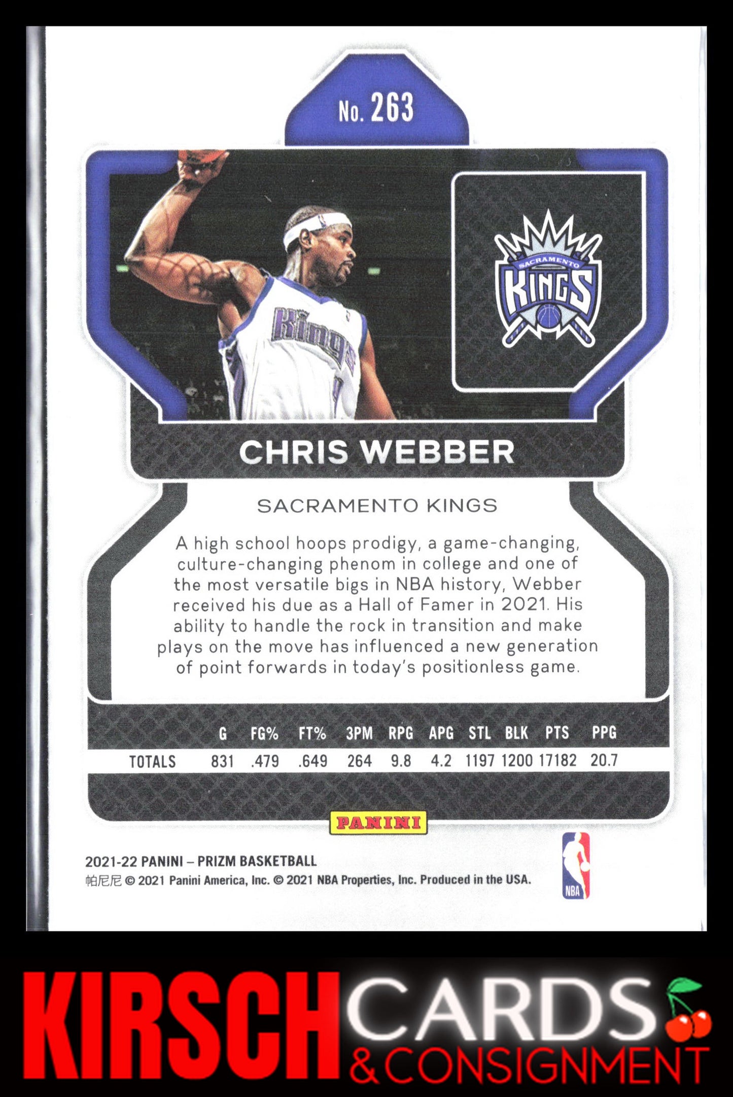 Chris Webber 2021-22 Panini Prizm #263 Sacramento Kings