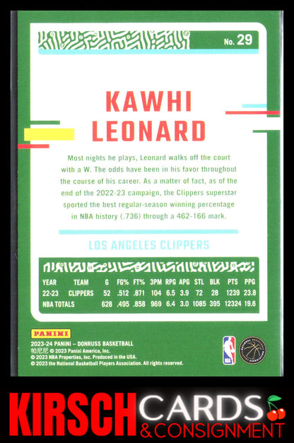 Kawhi Leonard 2023-24 Donruss #29 Los Angeles Clippers