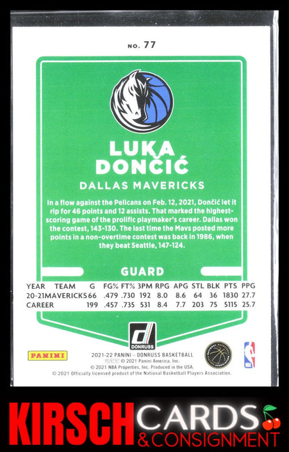 Luka Doncic 2021-22 Donruss #77 Dallas Mavericks