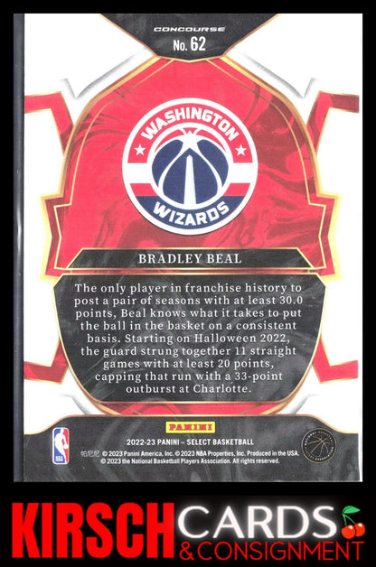 Bradley Beal 2022-23 Panini Select #62 Blue (Retail Base) Washington Wizards