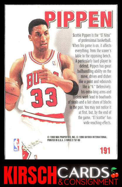 Scottie Pippen 1997-98 SkyBox Z-Force #191 Chicago Bulls