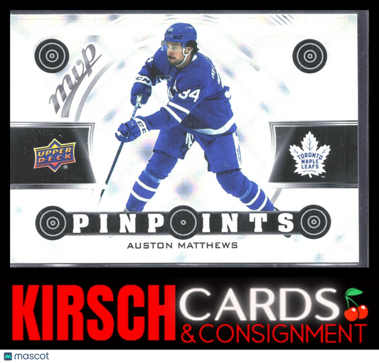 Auston Matthews 2022-23 Upper Deck MVP #PP-5 Pinpoints Toronto Maple Leafs