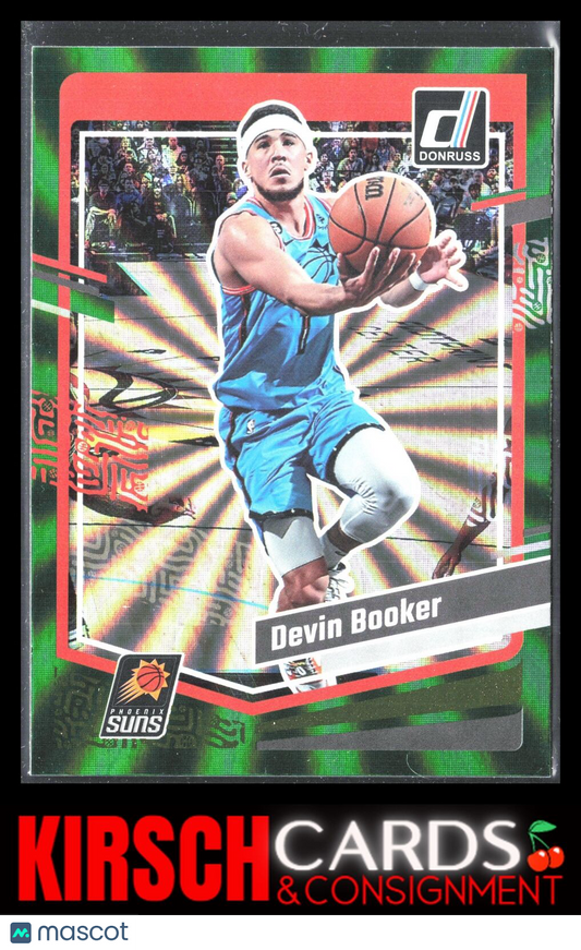 Devin Booker 2023-24 Donruss #43 Green Laser Holo Phoenix Suns