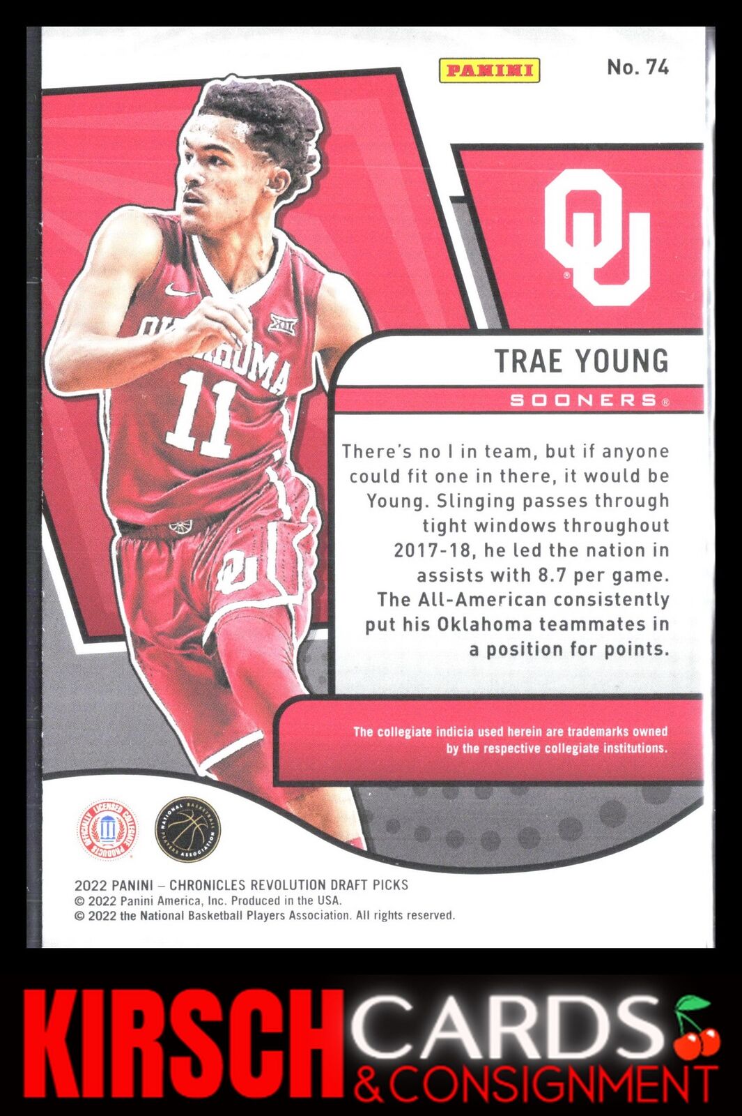 Trae Young 2022 Panini Chronicles Draft Picks #74 Revolution Oklahoma Sooners